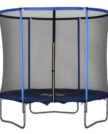 Trampolin Med Sikkerhedsnet Havetrampolin Til Indendørs Udendørs Brug Fitnesstrampolin Til Børn Voksne Stålblåsort Til 113 ø244 240h