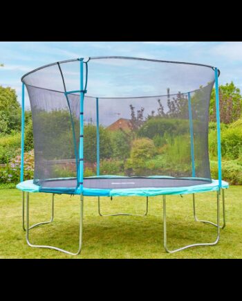 Trampolin Med Sikkerhedsnet ø366 Sort Blå