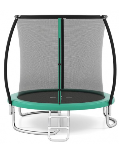 Luksus Trampolin Med Sikkerhedsnet H240 ø244 Grøn