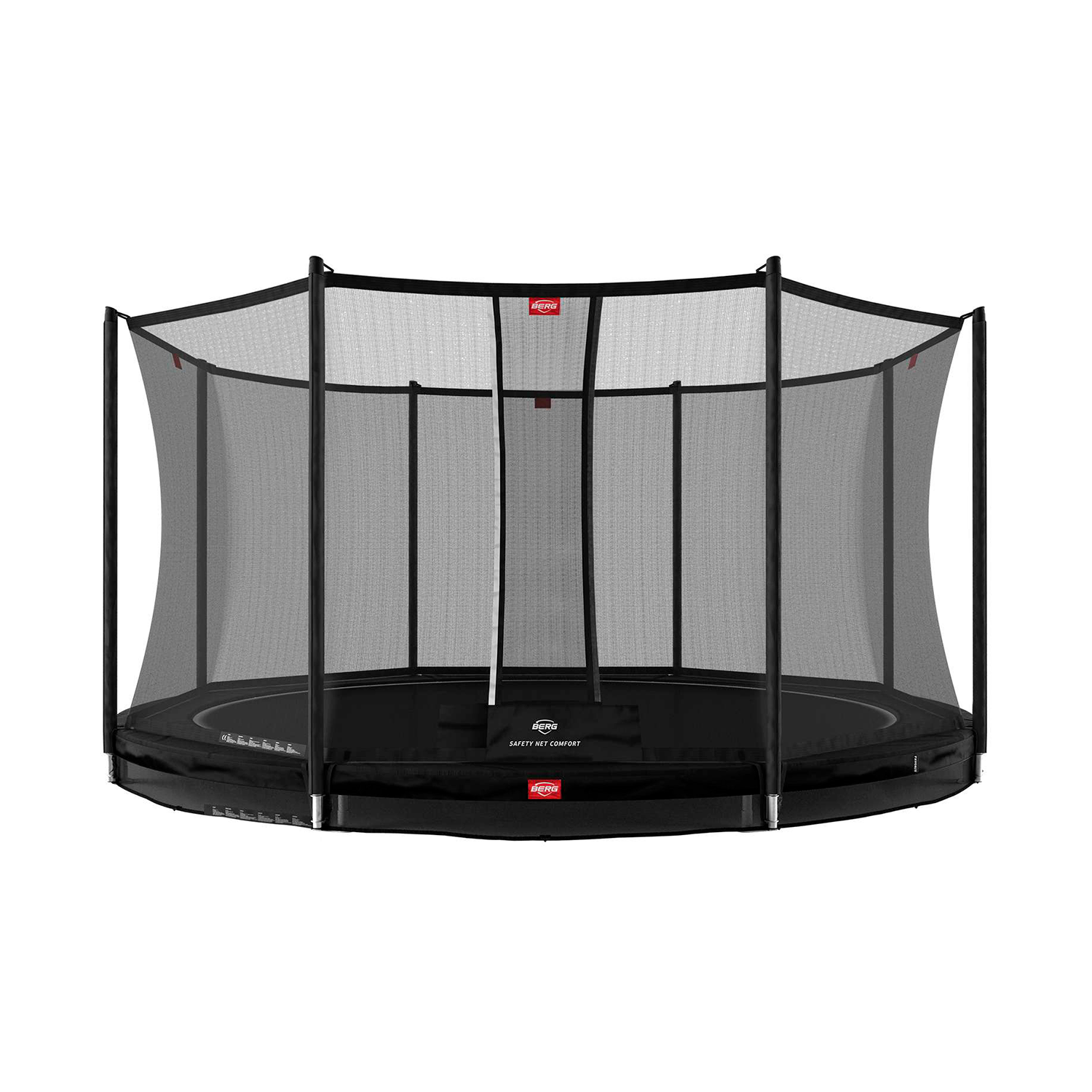 Berg Favorit Inground 380 Sort Trampolin  Safety Net Comfort