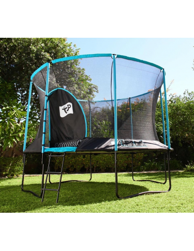 Genius Trampolin Med Sikkerhedsnet ø365 Sort Blå