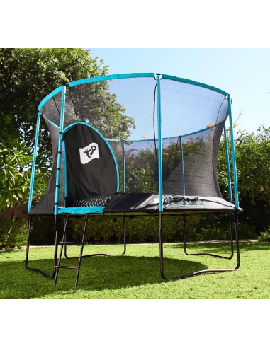 Genius Trampolin Med Sikkerhedsnet ø426 Sort Blå
