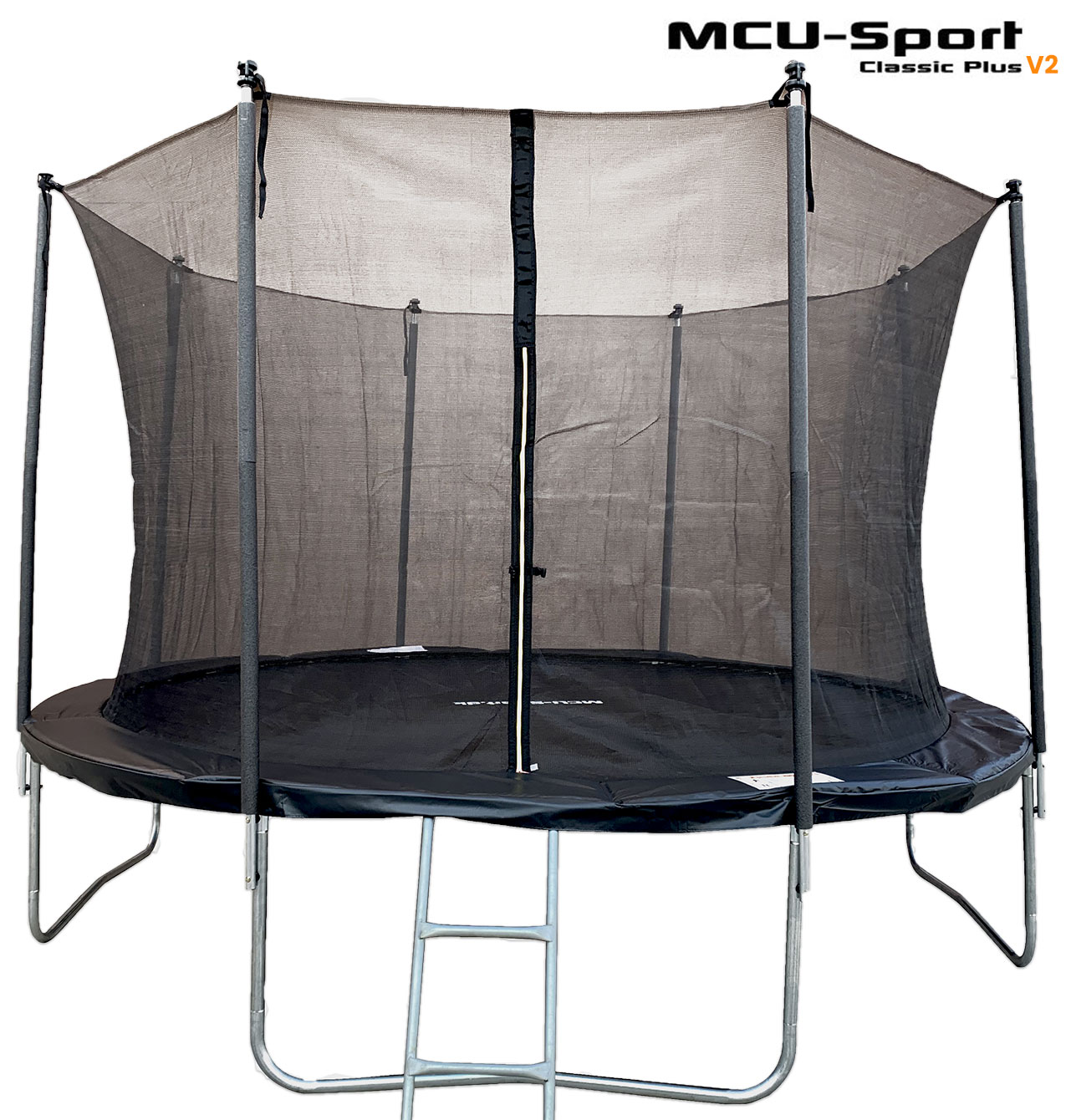 Mcu Sport Classic Plus Trampolin Sikkerhedsnet Stige Sort